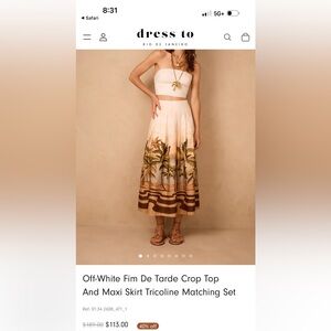 Tropical Print Midi Skirt and matching top